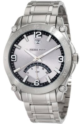 Pierre Petit Mens P-806C Serie Le Mans Stainless-Steel Dual-Time GMT Sunray Dial Watch
